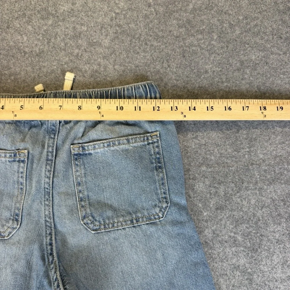 Old Navy Boys M 8 Baggy Jeans Light Wash Pull On Elastic Drawstring Denim